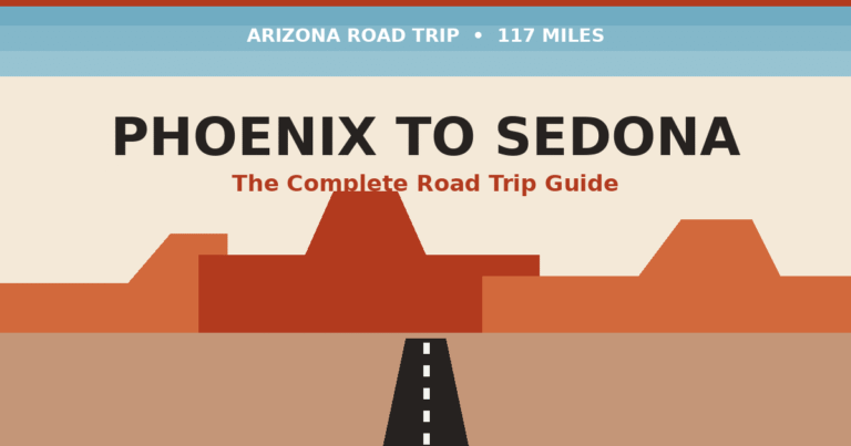 Phoenix to Sedona road trip route through Arizona red rock landscape