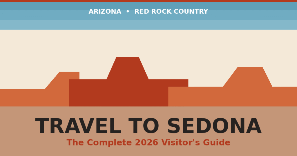 Travel to Sedona guide showing red rock landscape in Arizona