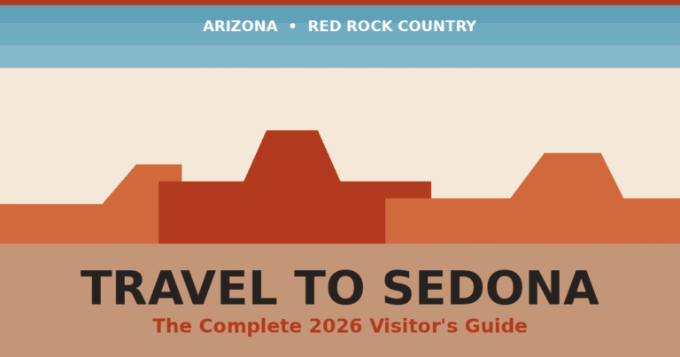 Travel to Sedona: The Complete 2026 Visitor’s Guide Travel to Sedona guide showing red rock landscape in Arizona