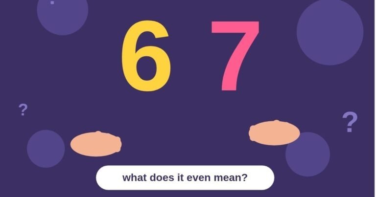 What Does 6-7 Mean? The Viral Slang Explained Illustration explaining what 6-7 means with hands doing the six seven gesture