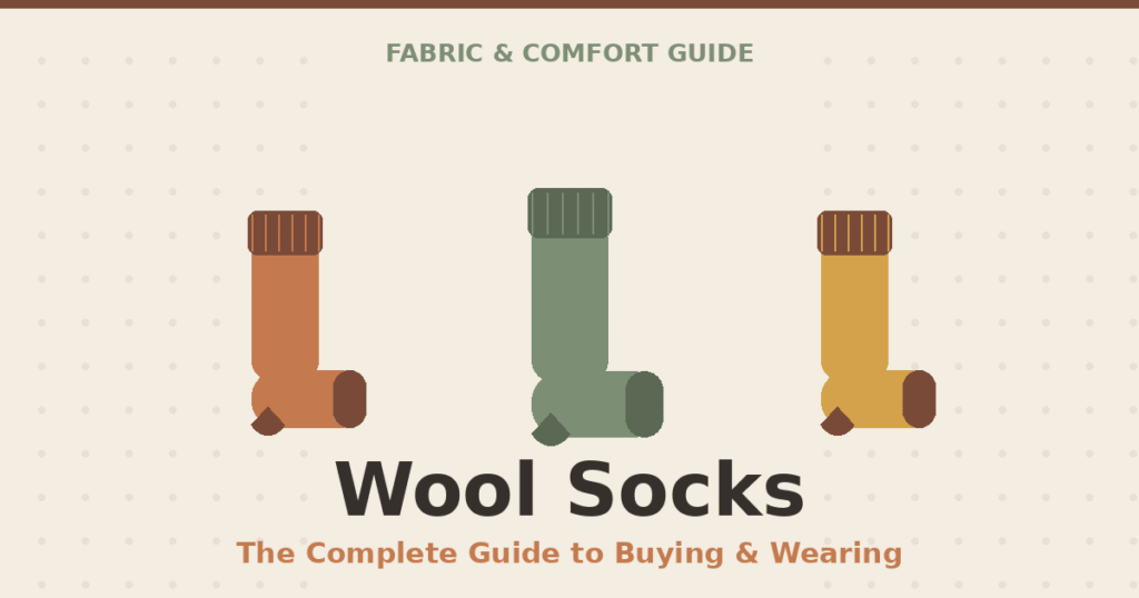 Wool Socks: The Complete Guide to Buying & Wearing Wool socks in terracotta, sage, and mustard colors with a buying and wearing guide